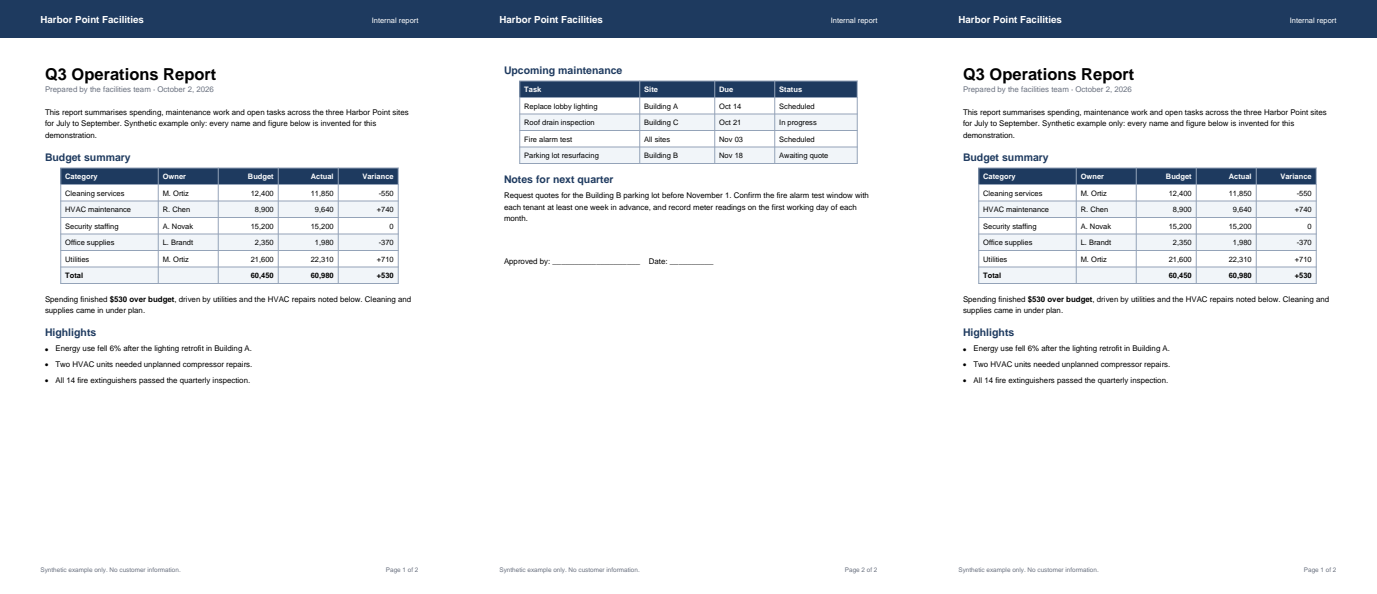 Actual generated output for merge-pdf; see caption for view details